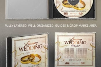 Wedding Music CD Cover PSD Mockup for Free