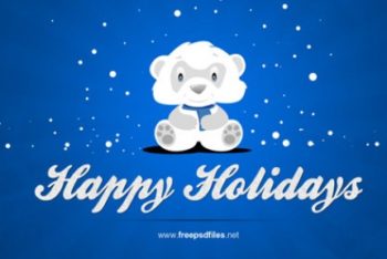 Free Cute Happy Holiday Banner Mockup in PSD