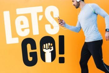 Free Inspirational Fitness Jogging Quote Mockup