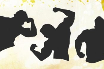 Free Male Muscle Fitness Silhouette Mockup in PSD