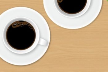 Free Coffee Cup Top View Mockup in PSD