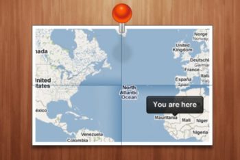 Free Location Map Design Mockup in PSD