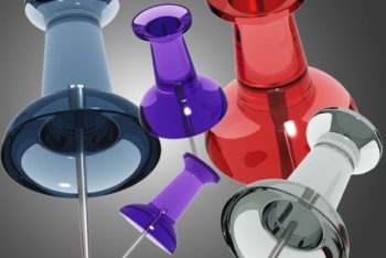 Free Transparent Push Pins Mockup in PSD