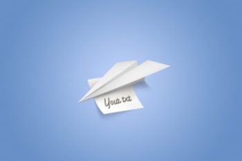 Free Paper Airplane Plus Note Mockup in PSD