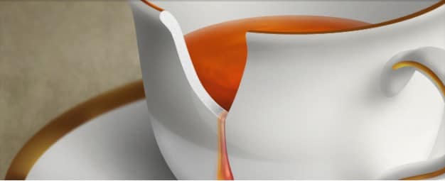 Realistic Broken Teacup