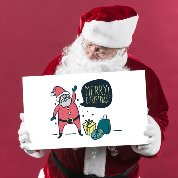 Santa Claus Plus Paper Sign