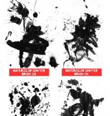 Free Watercolor Spatter Art Mockup in PSD