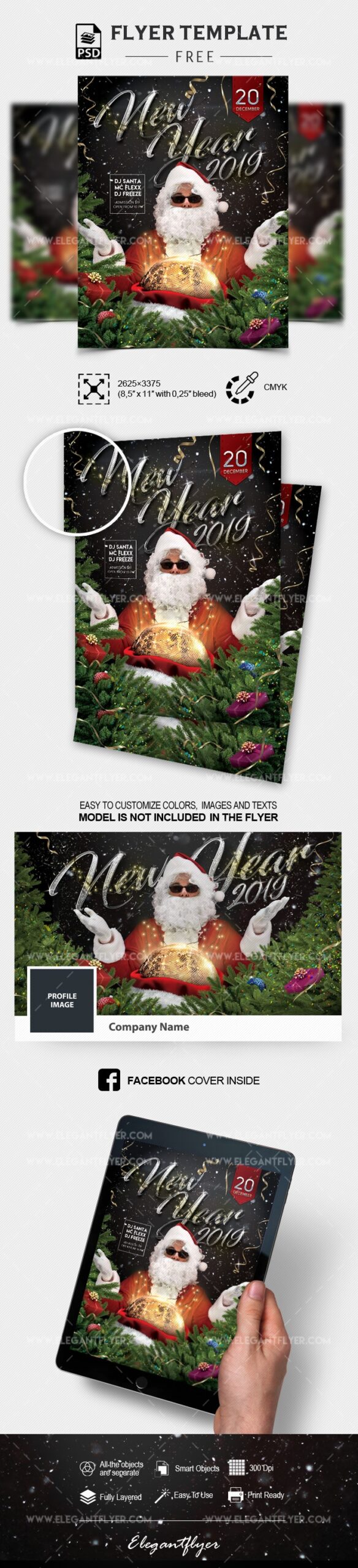 New Year’s Eve Party Flyer PSD Mockup