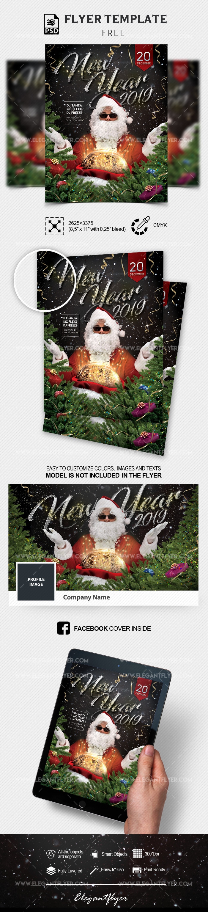 New Year’s Eve Party Flyer PSD Mockup