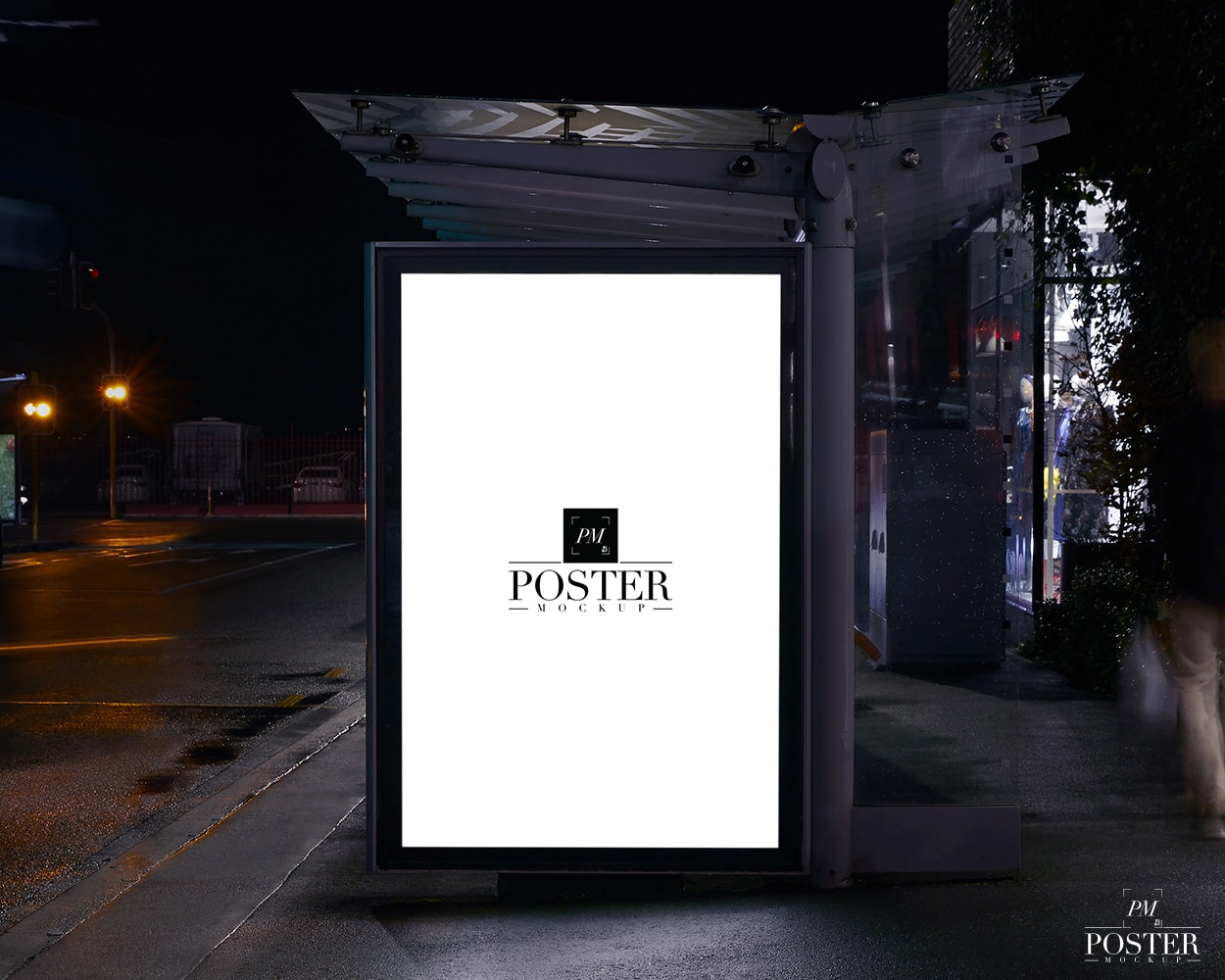 Free Bus Shelter PSD Poster Mockup: DesignHooks