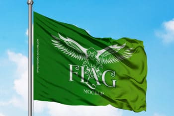 Magnificent Looking Free Flag PSD Mockup
