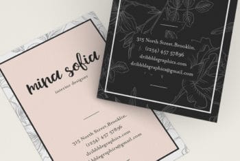 Download Free Floating Brand Business Card PSD Mockup