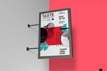 Free Wall Signboard Poster PSD Mockup: Premium Branding Solution