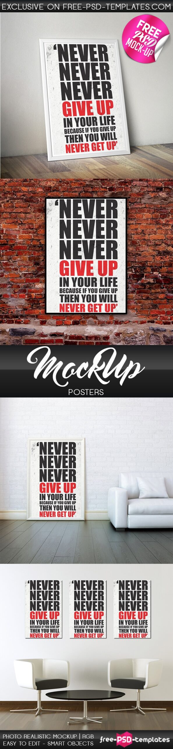 free poster PSD mockup