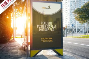 Poster Display PSD Mockup for Effective Outdoor Advertising
