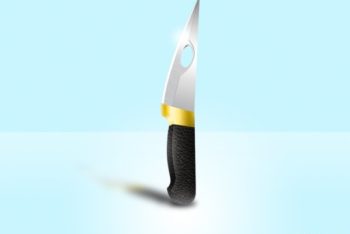 Free Realistic Sharp Knife Mockup in PSD