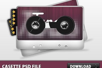 Free Stylish Cassette Tape Design Mockup in PSD