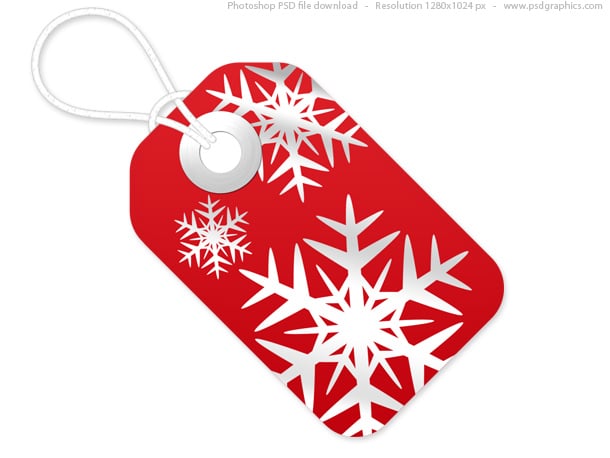 Red Plus White Christmas Tag