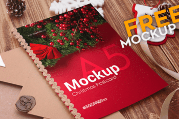 Design Beautiful Christmas Postcards with This Free PSD Mockup