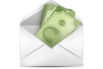 Free Money Plus Envelope Scene Mockup in PSD