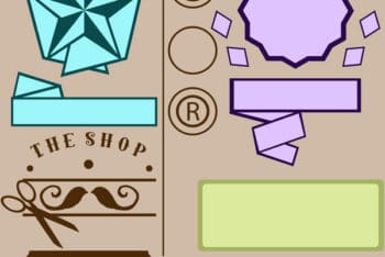 Free Retro Shop Badge Designs Mockup in PSD