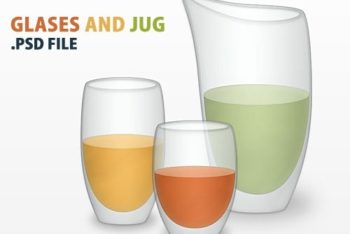 Free Healthy Juice Glasses Vector Mockup in PSD