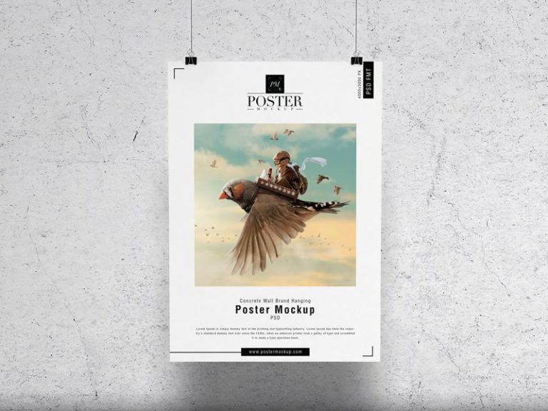Wall Hanging Poster PSD Mockup Download for Free | DesignHooks