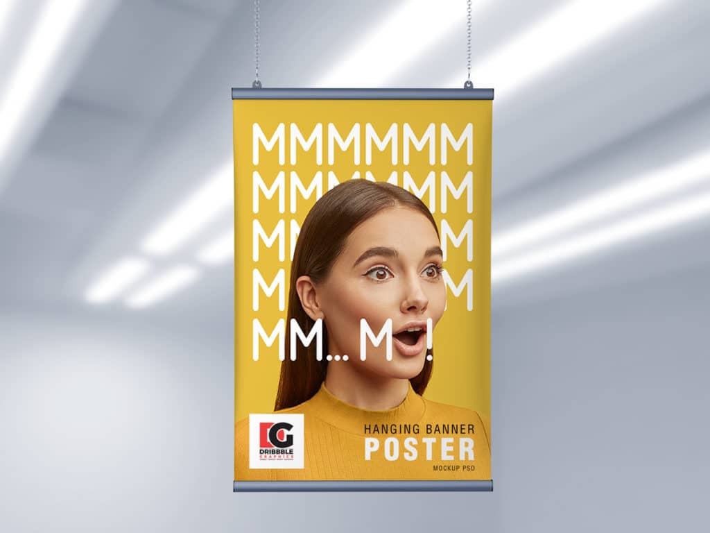 Download Ceiling Hanging Banner Poster PSD Mockup Download ...