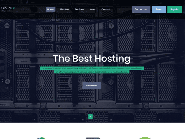 Free Cloud Hosting Website HTML Template - DesignHooks