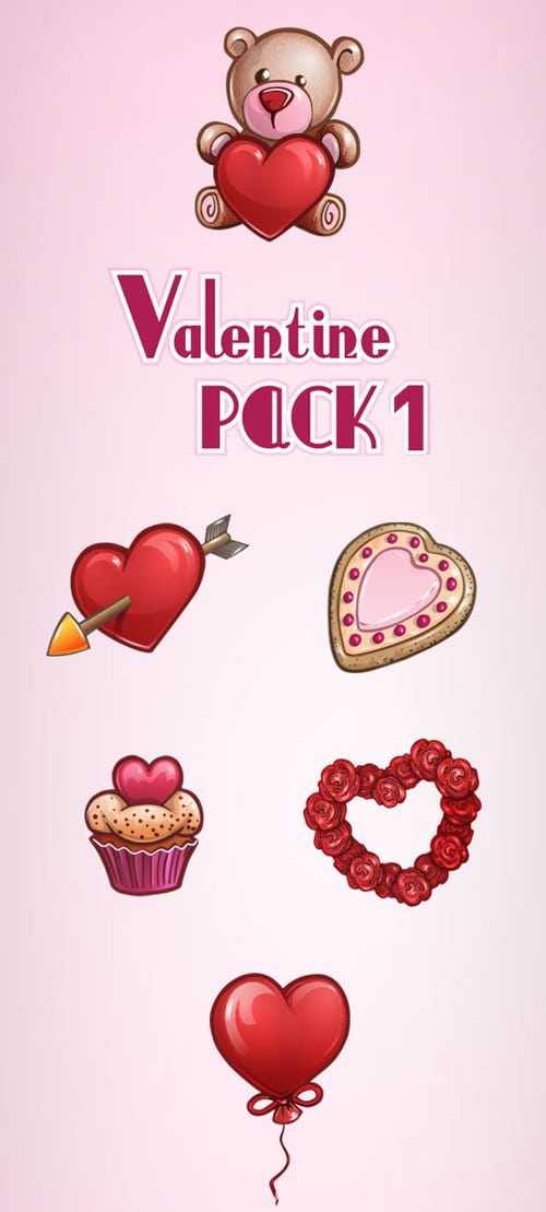 Valentines Day Ornaments Illustration