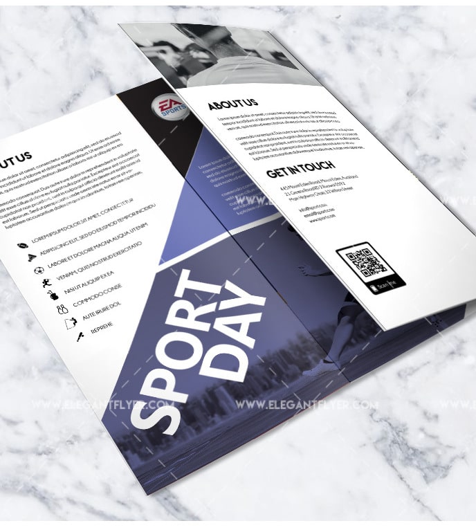 Tri-fold Sports Brochure PSD Mockup Download for Free