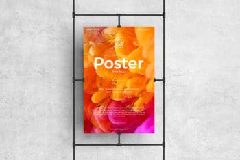 Stunning Poster Stand PSD Mockup for Free