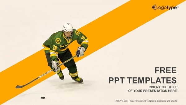Free Ice Hockey Player Concept Powerpoint Template Designhooks