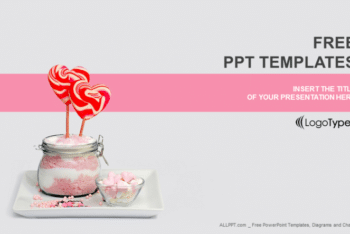 Free Sugar Heart Lollipops Powerpoint Template