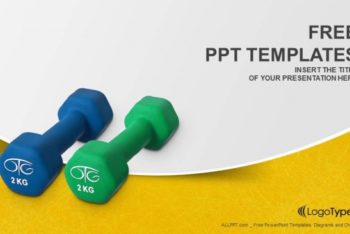 Free Light Exercise Dumbbells Powerpoint Template