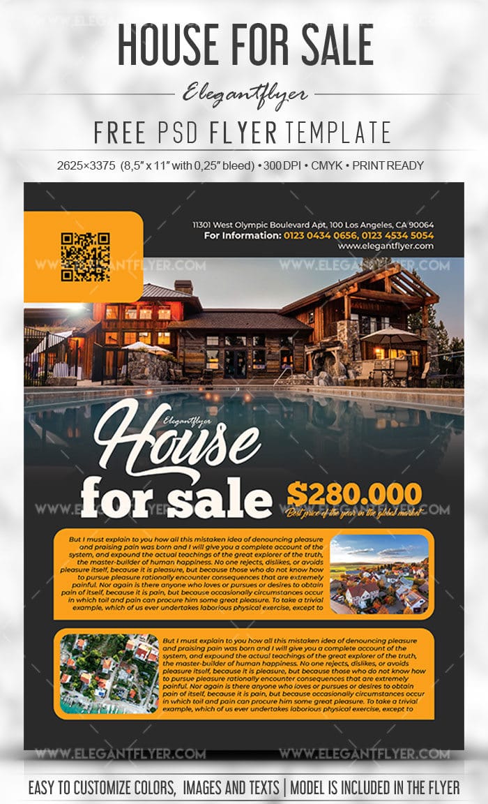 Real Estate Flyer PSD Template Download for Free - DesignHooks With Regard To Free House For Sale Flyer Templates