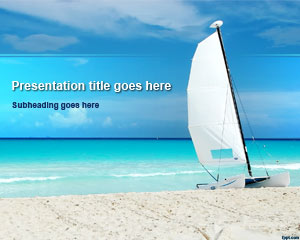 Free Paradise Beach Sailboat Powerpoint Template - DesignHooks