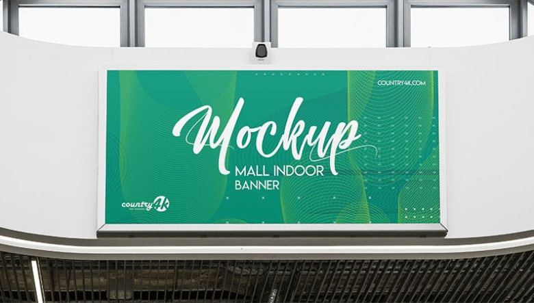 Download Mall Indoor Banner PSD Mockup Download for Free - DesignHooks
