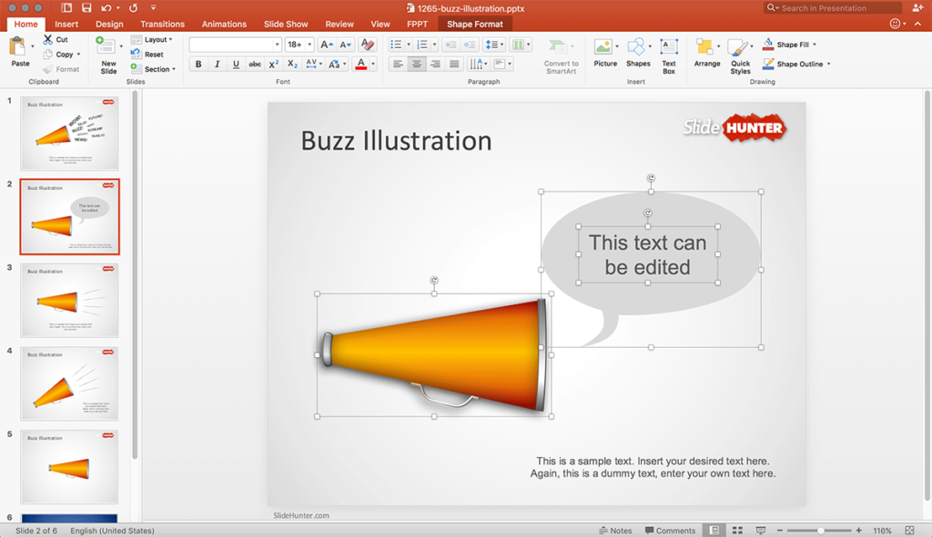Free Buzz Words Marketing Powerpoint Template - DesignHooks