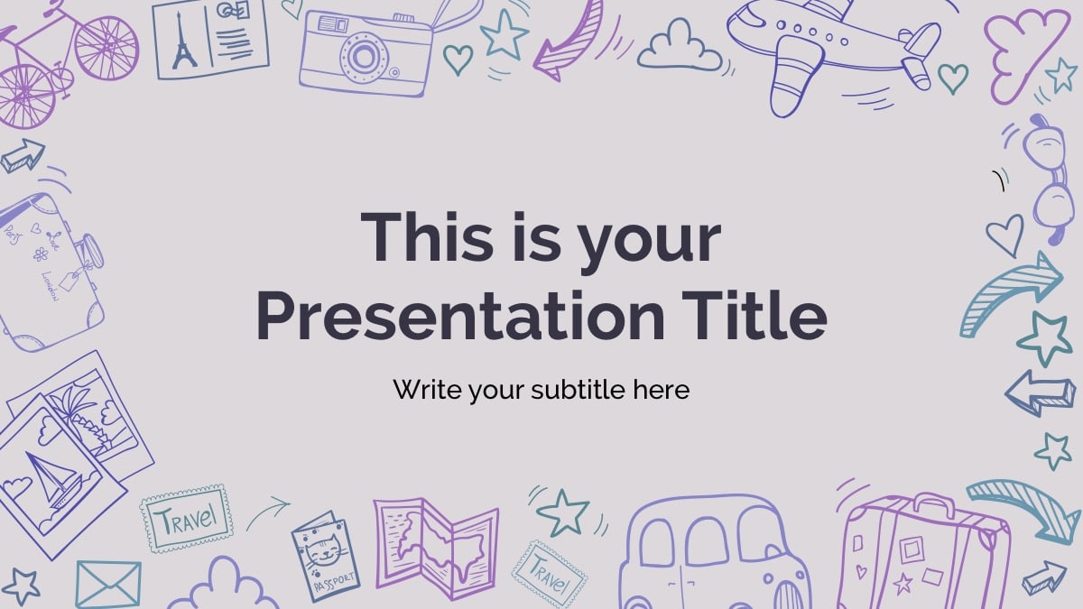 Free Cute Travel Slides Powerpoint Template - DesignHooks Intended For Pretty Powerpoint Templates