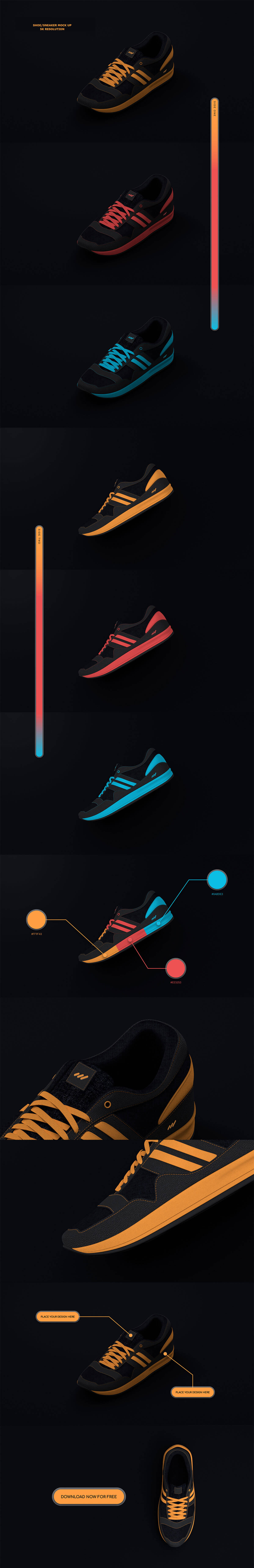 Download Shoe Sneakers PSD Mockup Free Download | DesignHooks