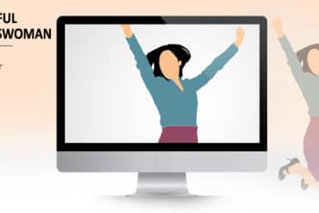 Free Businesswoman Success Slides Powerpoint Template