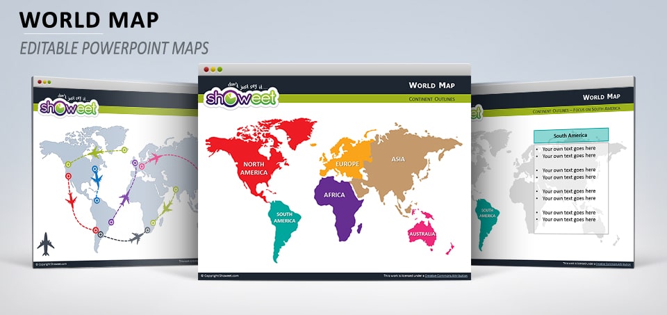 Colored World Map Slides