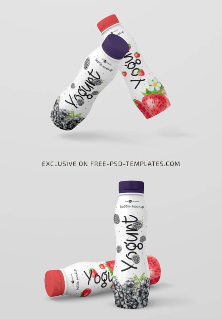 Download Yogurt Bottle PSD Mockup Download for Free | DesignHooks