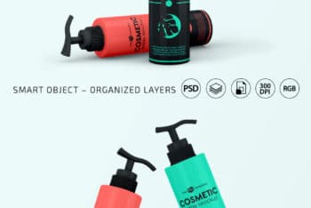 Cosmetic Bottles PSD Mockup – Available in High Resolution