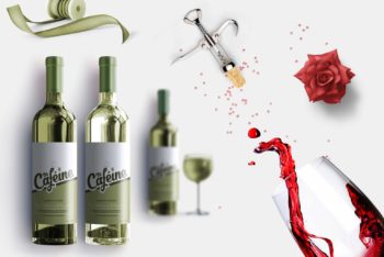 Download Grape Wine Bottle Design PSD Mockup to Showcase Your Design