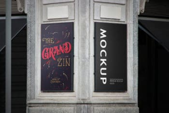 Wall Two Sided Rollup Banner PSD Mockup Download
