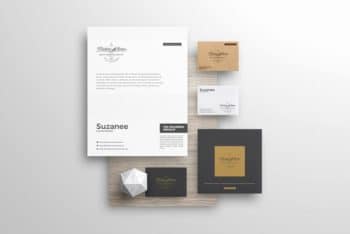 Branding Stationery PSD Mockup for Showcasing Corporate Identity, Graphics & Branding with Style