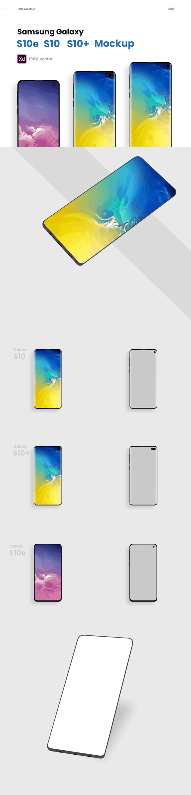 Samsung Galaxy S10 Adobe XD Mockup