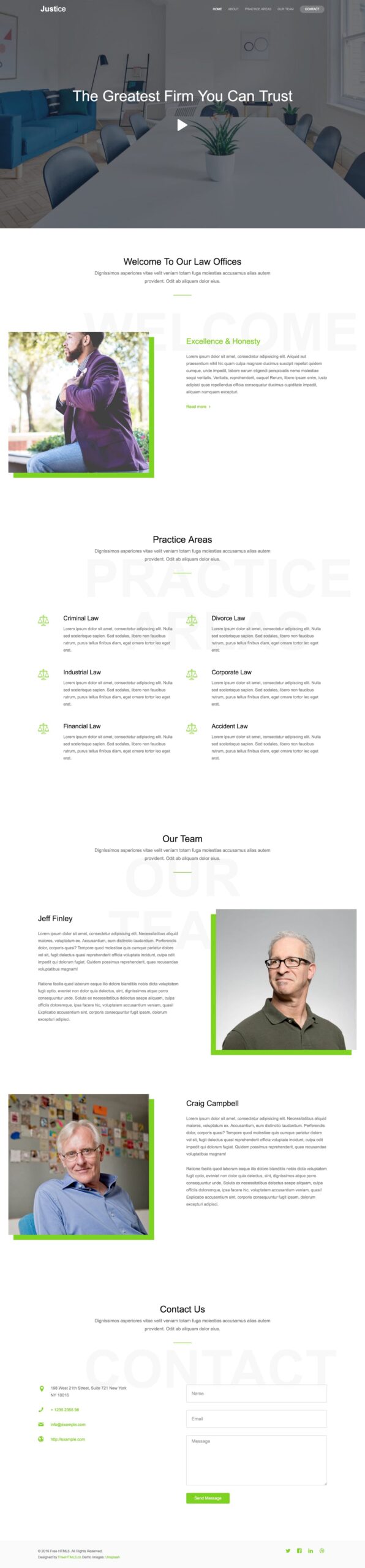 Justice - Law firm HTML Template